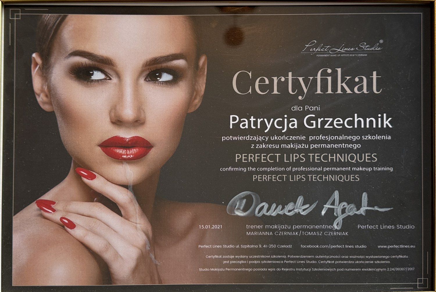 Certyfikat Perfect Lines Studio - Perfect Lips Techniques, 2021